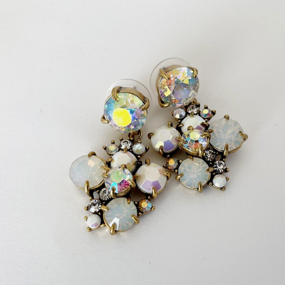 J Crew Aurora Borealis Crystal Dangle Earrings - Picture 3 of 7